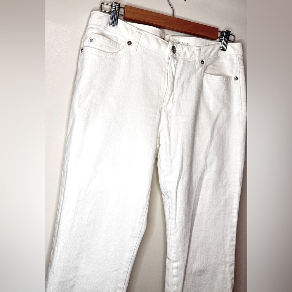 Michael Kors White Cropped Jeans, Size 6 Cotton Blend